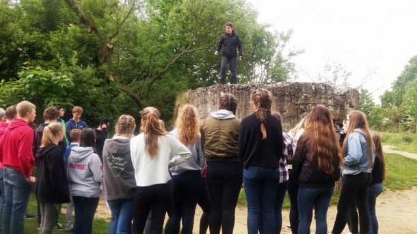 Tour Guide Kat showing the Pupils Hill 60, Mercat Tours International