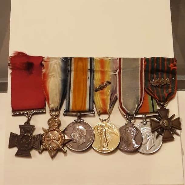 WW1 Victoria Cross medal winner, Piper Laidlaw, medals on display