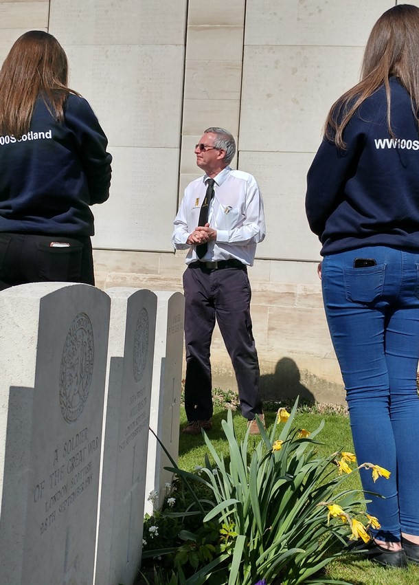Dud corner cemetery at the Battle of Loos Memorial on our school Battlefield Tour