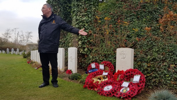 George Ellison grave at St Symphorien, Belgium