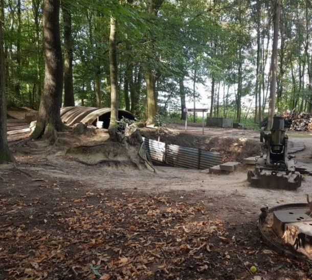 View of the trenches at Sanctuary Wood Preserved Trenches and Museum near Hill 62